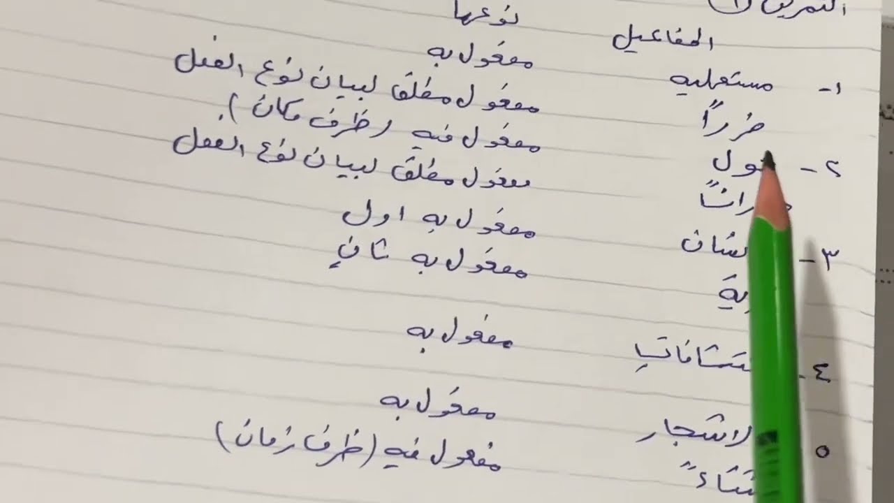 تمرينات المفعول المطلق قواعد الصف الثاني متوسط ص ١٠٠ المنهج الجديد ، ست مريم