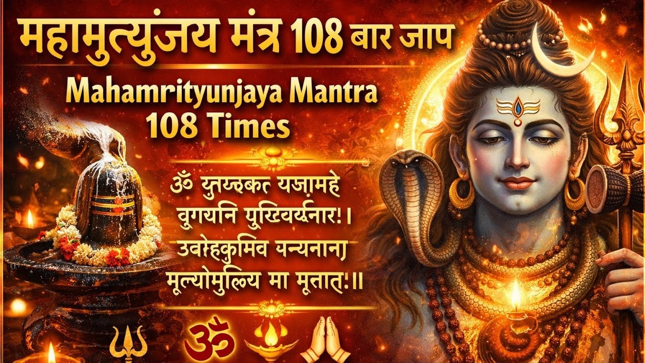 महामृत्युंजय मंत्र 108 बार जाप🔱 | Mahamrityunjaya Mantra 108 Times | शिव मंत्र | Mahadev Mantra 2026