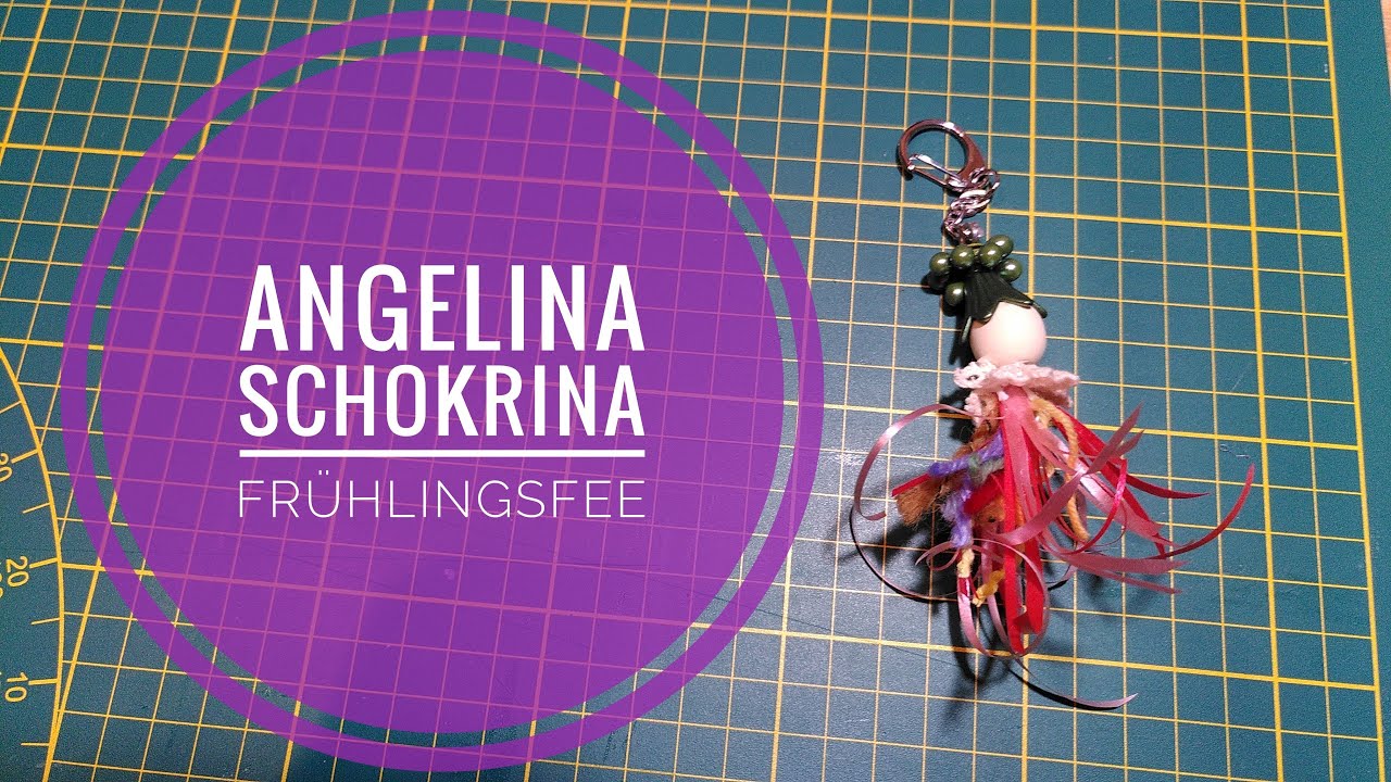 Fr&uuml;hlingsfee basteln aus Resten von Wolle und Geschenkband