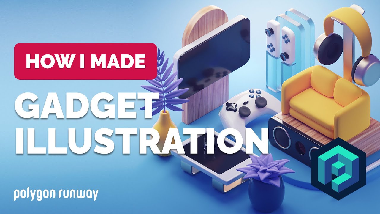 Home Gadgets Illustration in Blender - 3D Modeling Process | Polygon Runway