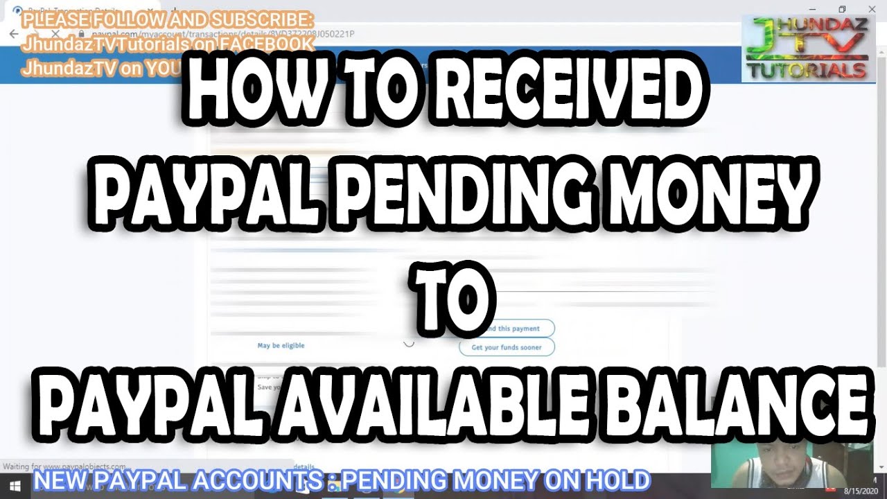 PAYPAL MONEY ON HOLD: HOW TO TRANSFER PENDING MONEY TO AVAILABLE BALANCE.