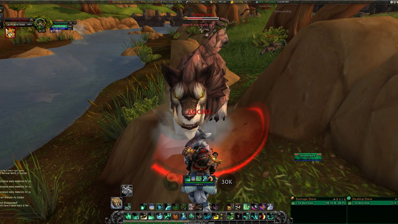 World Of Warcraft  1 Lap of Wolf farm Garrison guide video
