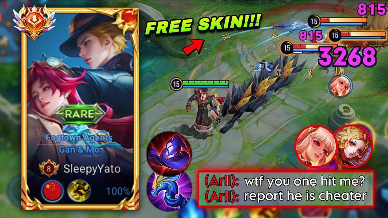 FREE SKIN! FOGTOWN AGENTS GAN & MO DETECTIVE CONAN SKIN LEGEND GAMEPLAY! | GAN & MO BUILD & ARCANA