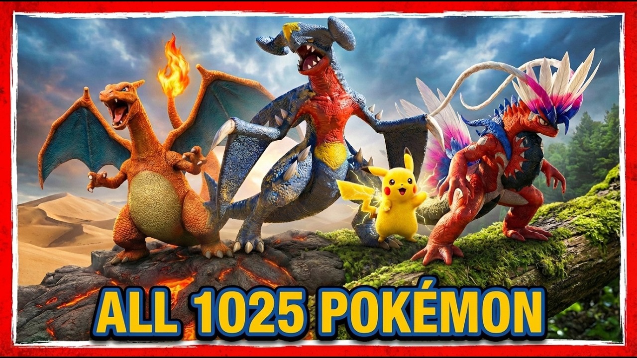 All 1025 Pok&eacute;mon's in the National Pok&eacute;dex From Gen 1 Kanto to Gen 9 Paldea  Hyper Real Documentary