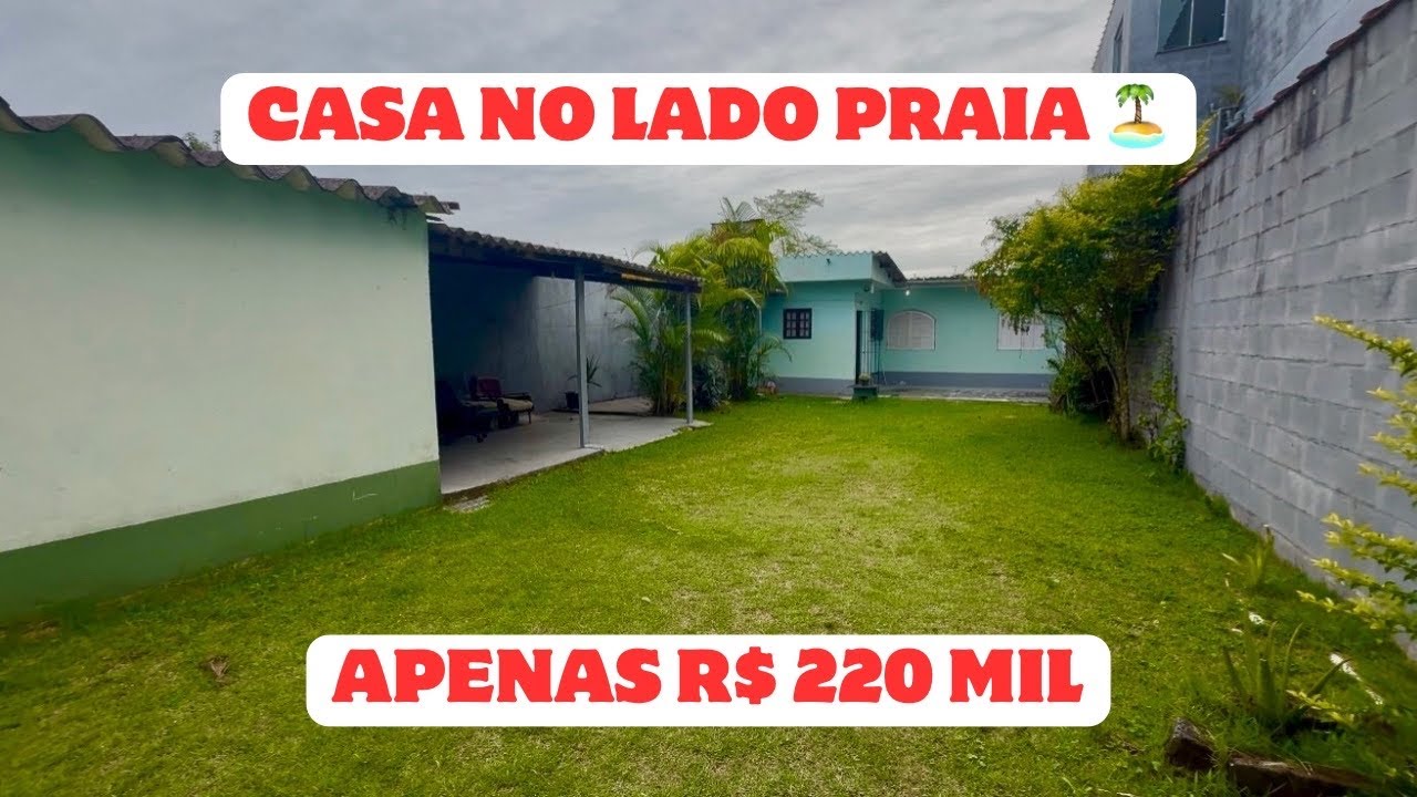 CASA NO LADO PRAIA POR APENAS R$ 220 MIL EM ITANHAÉM/SP