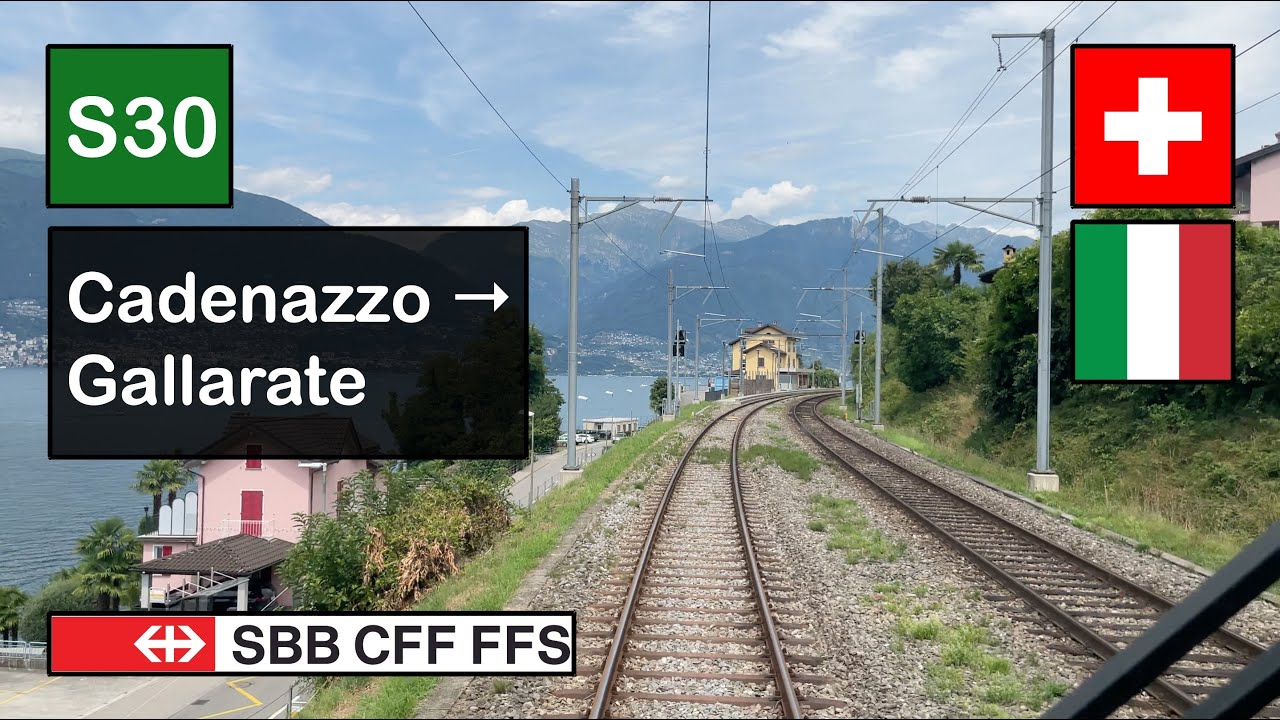 [4K] Rear Cab Ride: SBB CFF FFS/TILO | S30: Cadenazzo → Gallarate | Stadler FLIRT (RABe 524.2)