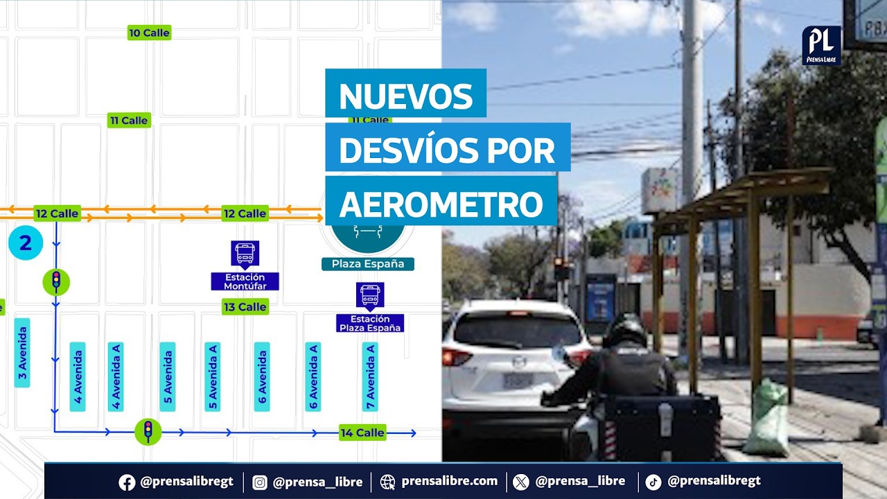 AeroMetro inicia nuevos desvíos viales desde el 9 de marzo en zonas 8 y 9