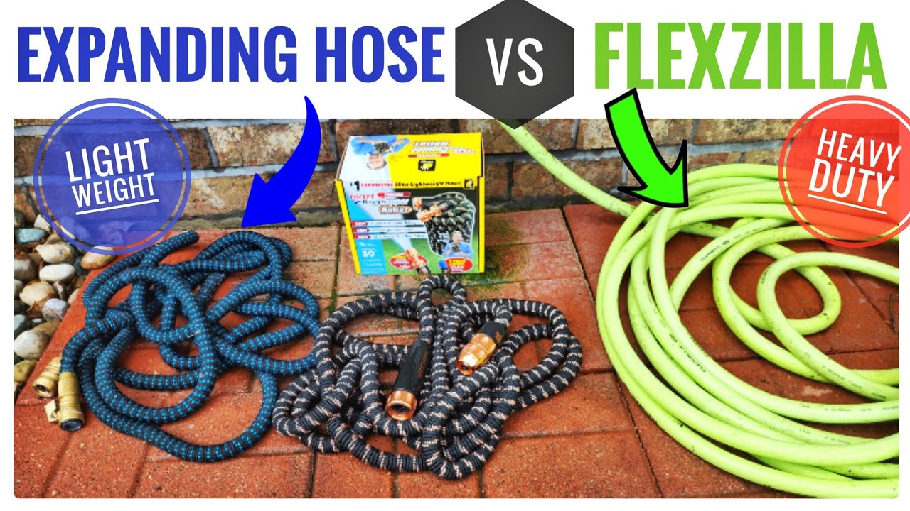 Сравнение садовых шлангов Flexzilla, Pocket Hose и Flexi Hose с расширяющимся шлангом