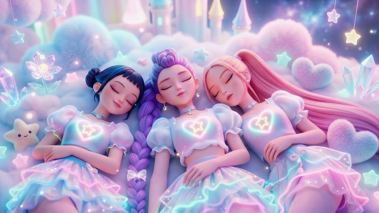 Sleep Instantly Within 3 Minutes with Huntrix 🧊 Stress Relief Music with Rumi, Mira & Zoey