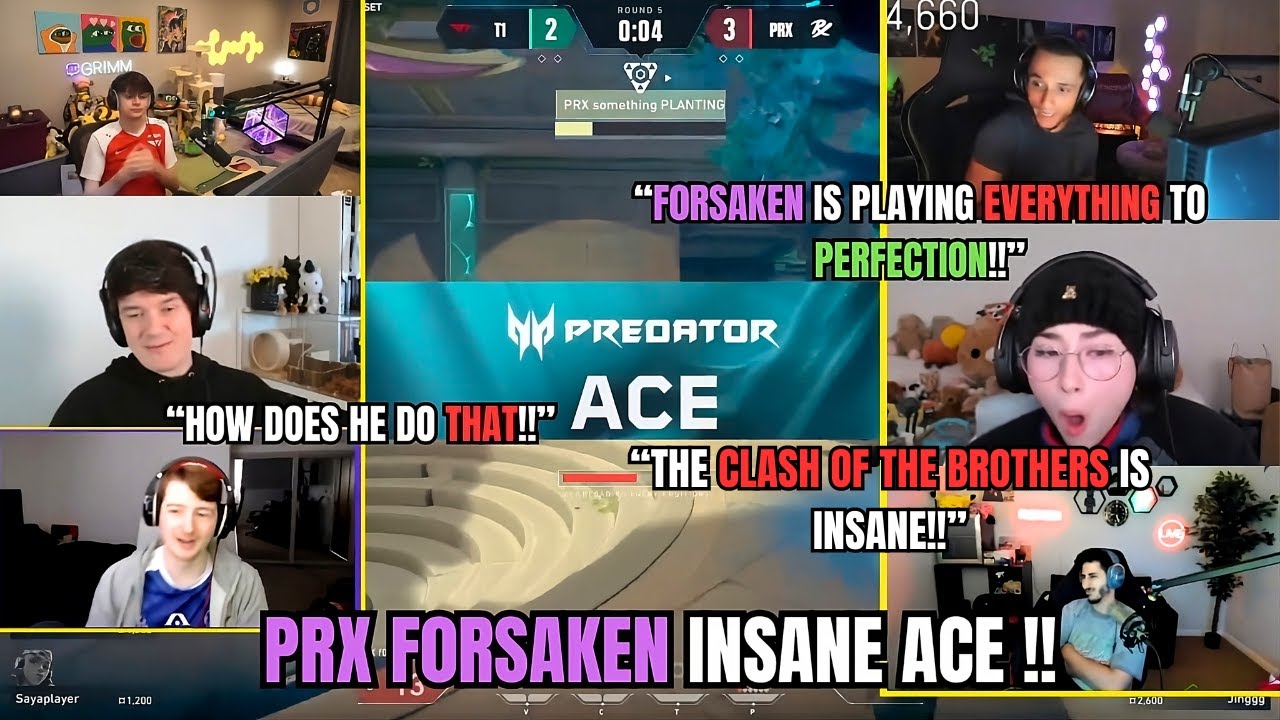 VALORANT pros and streamers react to PRX f0rsaken's insane ACE against T1