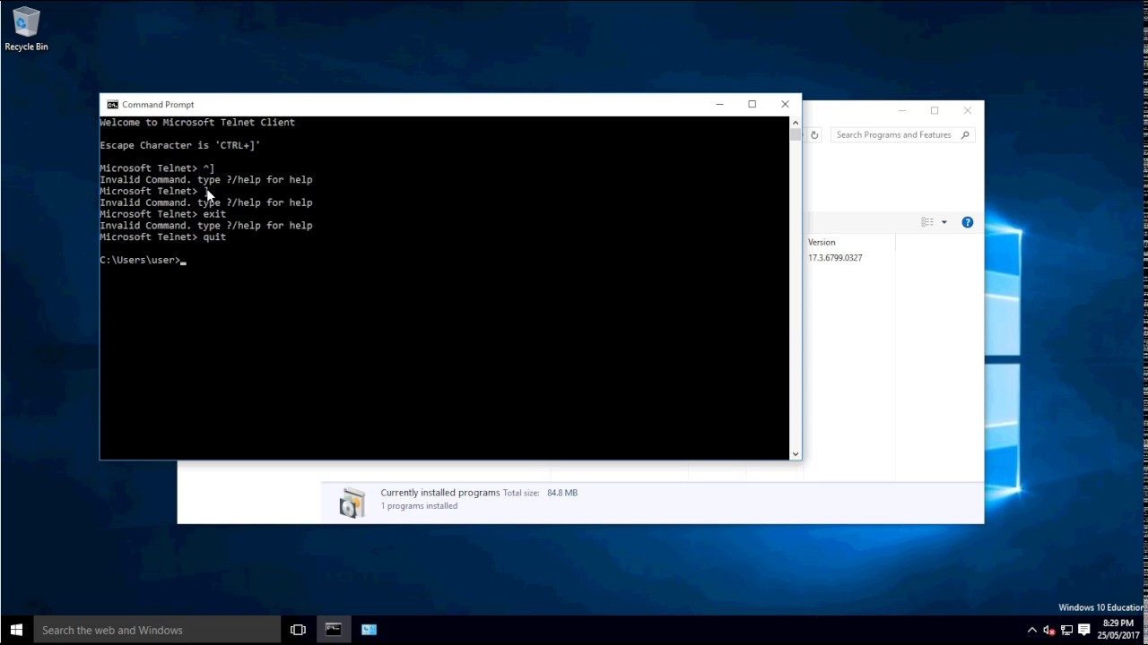Как установить Telnet на Windows 10