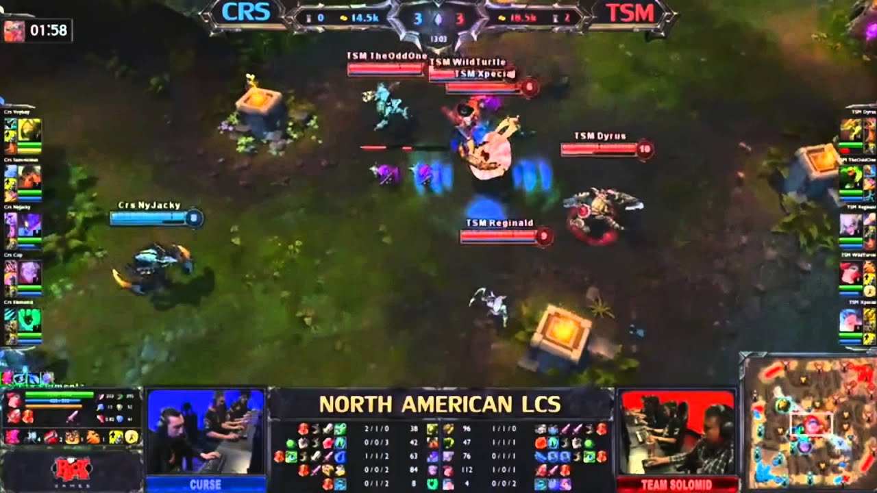 Curse vs Team Solo Mid LCS NA W9D2 *** NO PAUSES NO EXTRA COMENTARY ***