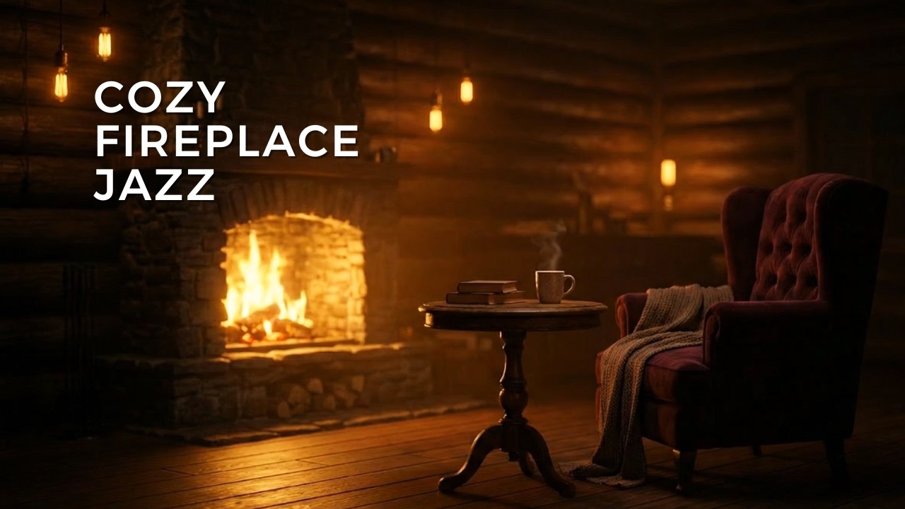 Cozy Fireplace Piano Jazz 🔥 Warm Smooth Jazz Ambience for Relaxing & Focusing
