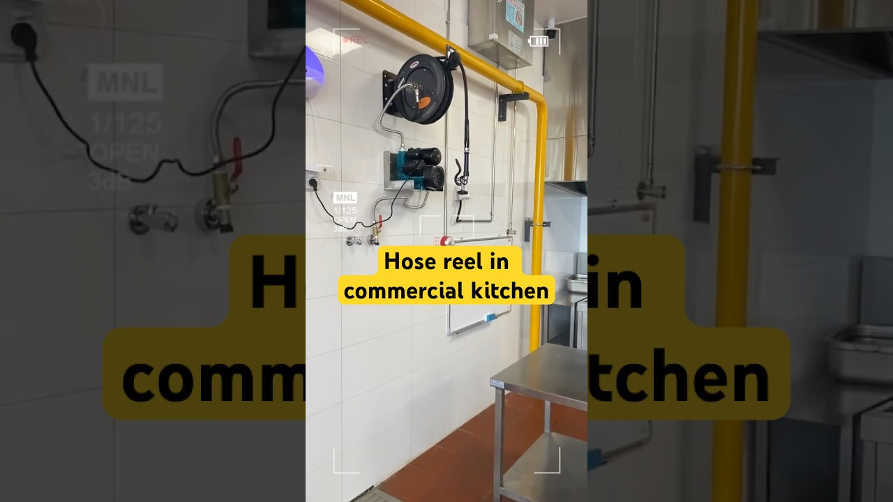 Really cool hose - commercial kitchen hose reel #commercialkitchen #hosereel #floorwash