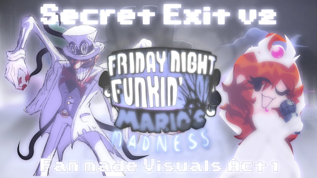 fnf Mario Madness v2 Secret exit v2 Act 1 Fanmade Art + visuals
