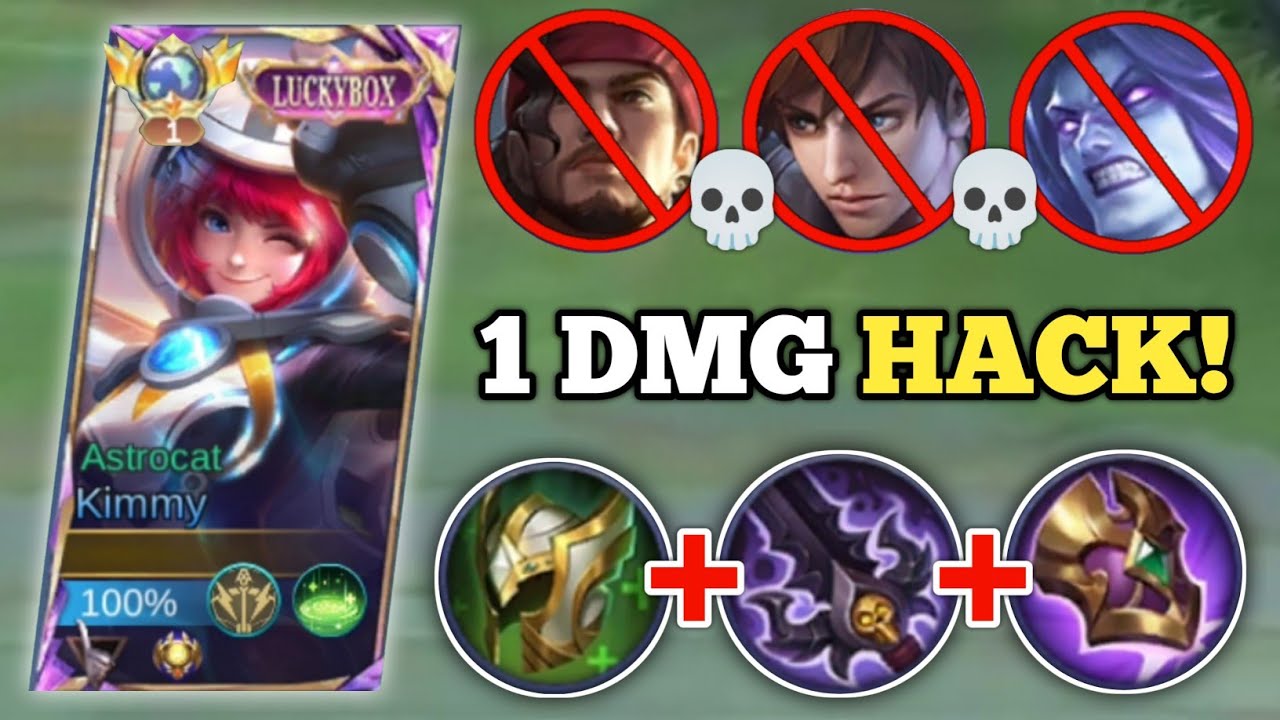 KIMMY 1 DAMAGE HACK VS. META HEROES! (hard match!💀) KIMMY BEST BUILD -MLBB