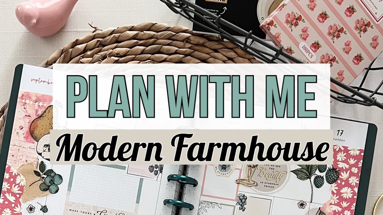 Plan With Me - New Modern Farmhouse Classic Vertical Spread - Happy Planner Creative Journal