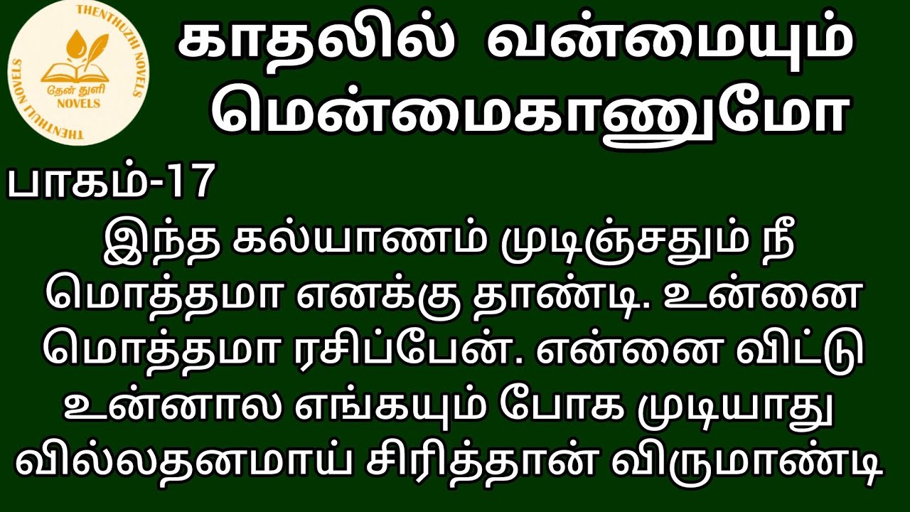காதலில் வன்மையும் மென்மைகாணுமோ! | தேன்துளி நாவல்ஸ் | பாகம்-17 | Hanira | குரல்-கிருத்திகா செல்வராஜ்