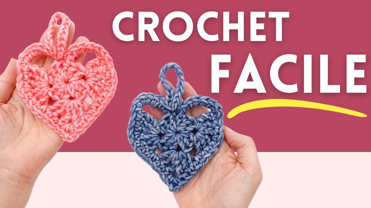❤️ TUTO - Cœur au crochet facile débutant, cadeau Saint Valentin patron coeur avec diagramme gratuit