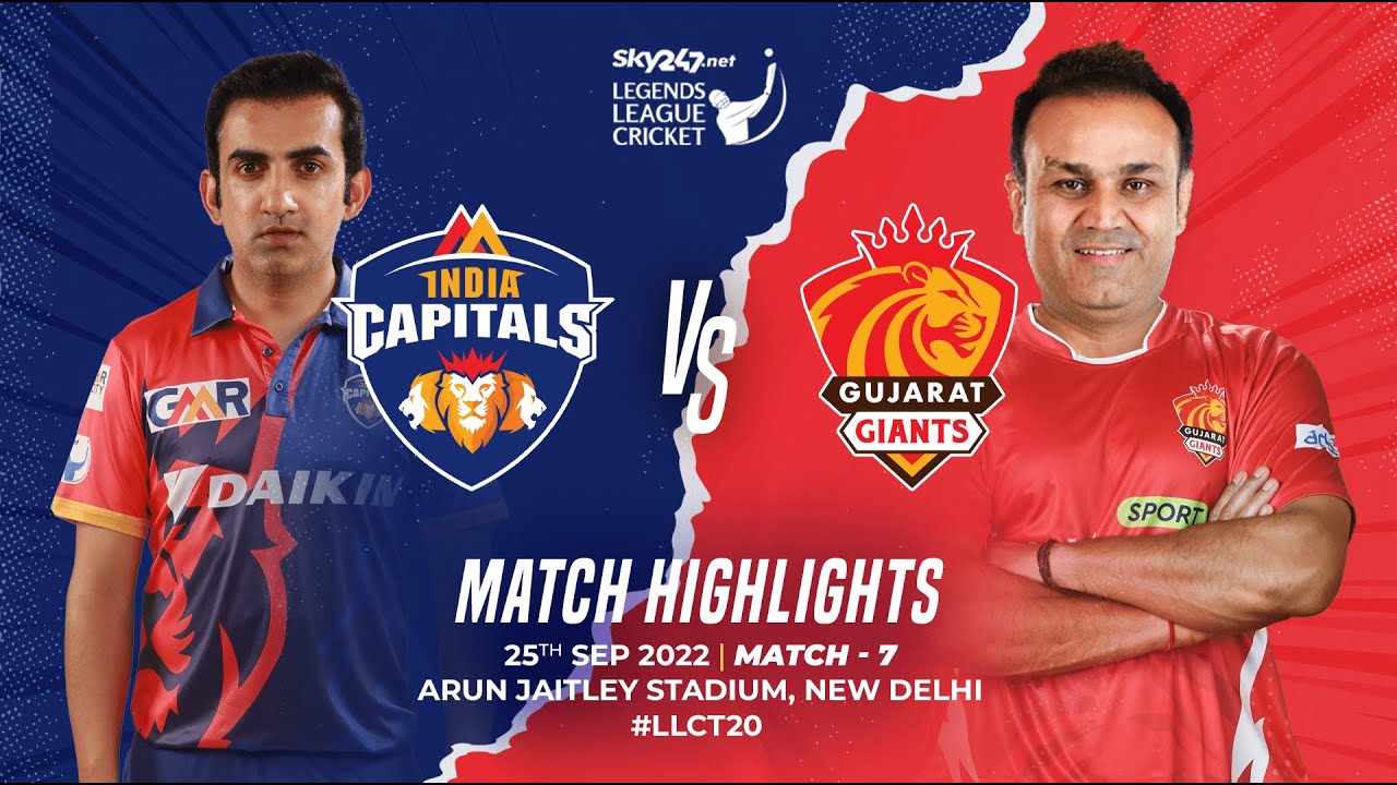 India Capital vs Gujarat Giants Highlights | Mire & Masakadza thrash Giants by 6 wickets | LLCT20