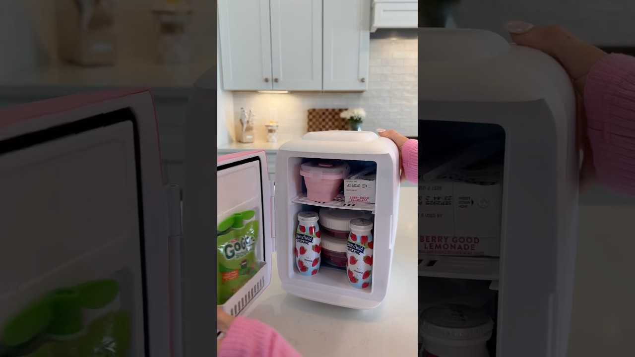 *asmr* pink mini fridge restock 🩷🌸🎀 #restock #asmr #asmrsounds #pink #satisfying