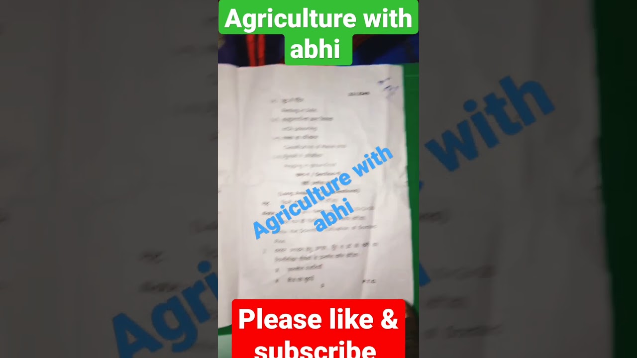 crop production Technology-I(kharif crops) question paper Bsc(ag)4th semester2022#agriwithabhi#agri#