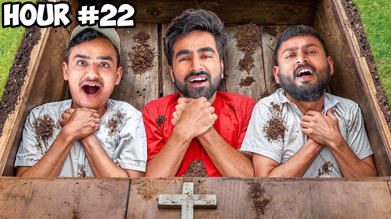 We Spent 24 Hours Buried Alive | 24 घंटे जमीन में दफ़न - Challenge 😱