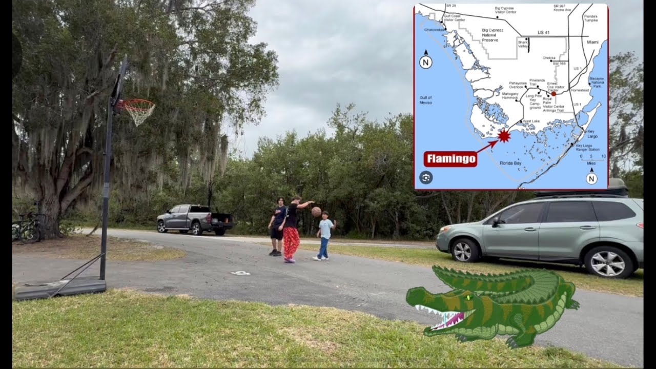3 v 3 🏀 at the Flamingo Everglades national park campsite⛺️ January 31, 2026.