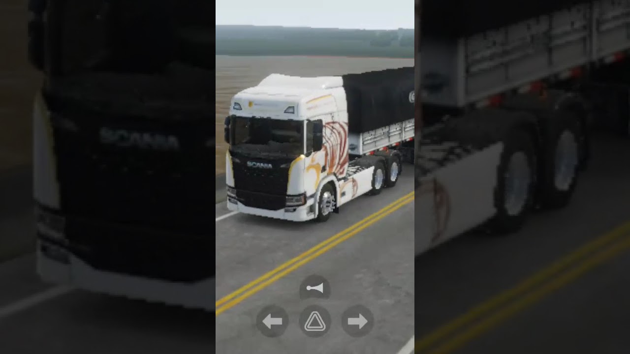 Skins Scania R550 Branco Heróis da Estrada com Carreta Granel Qualificado