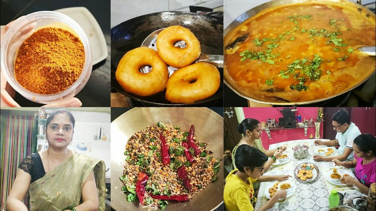 EVENING TO DINNER FULL DAY ROUTINE, Medu Vada मेदू वडा, Sambar सांभर, Homemade Sambar Masala Powder