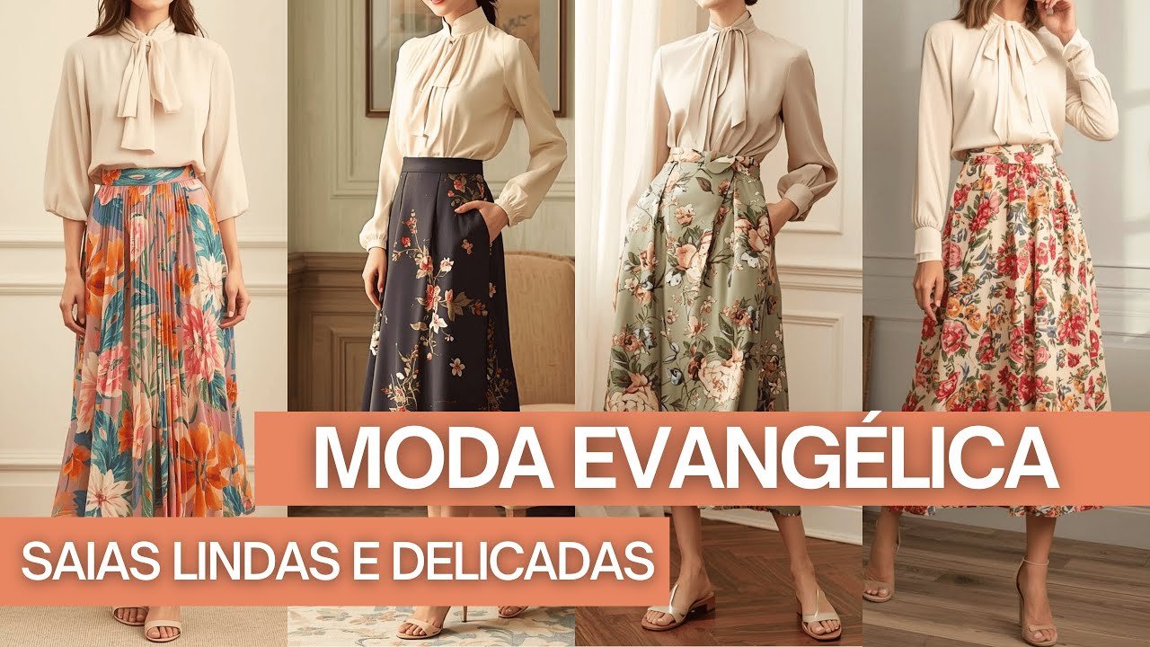 Looks com SAIA para USAR NO CULTO - MODA EVANGÉLICA  FEMININA