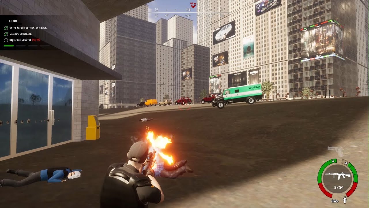 Cash Guardian: Collector Operation - PS5 - Guard ambushed - Fights back with new auto rifle