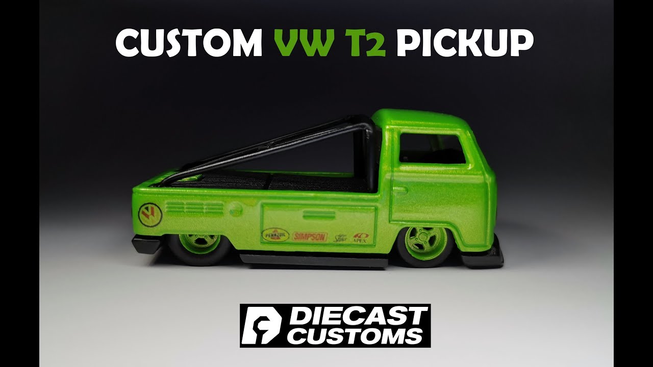 Custom Hotwheels   VW T2 Pickup Drag Conversion