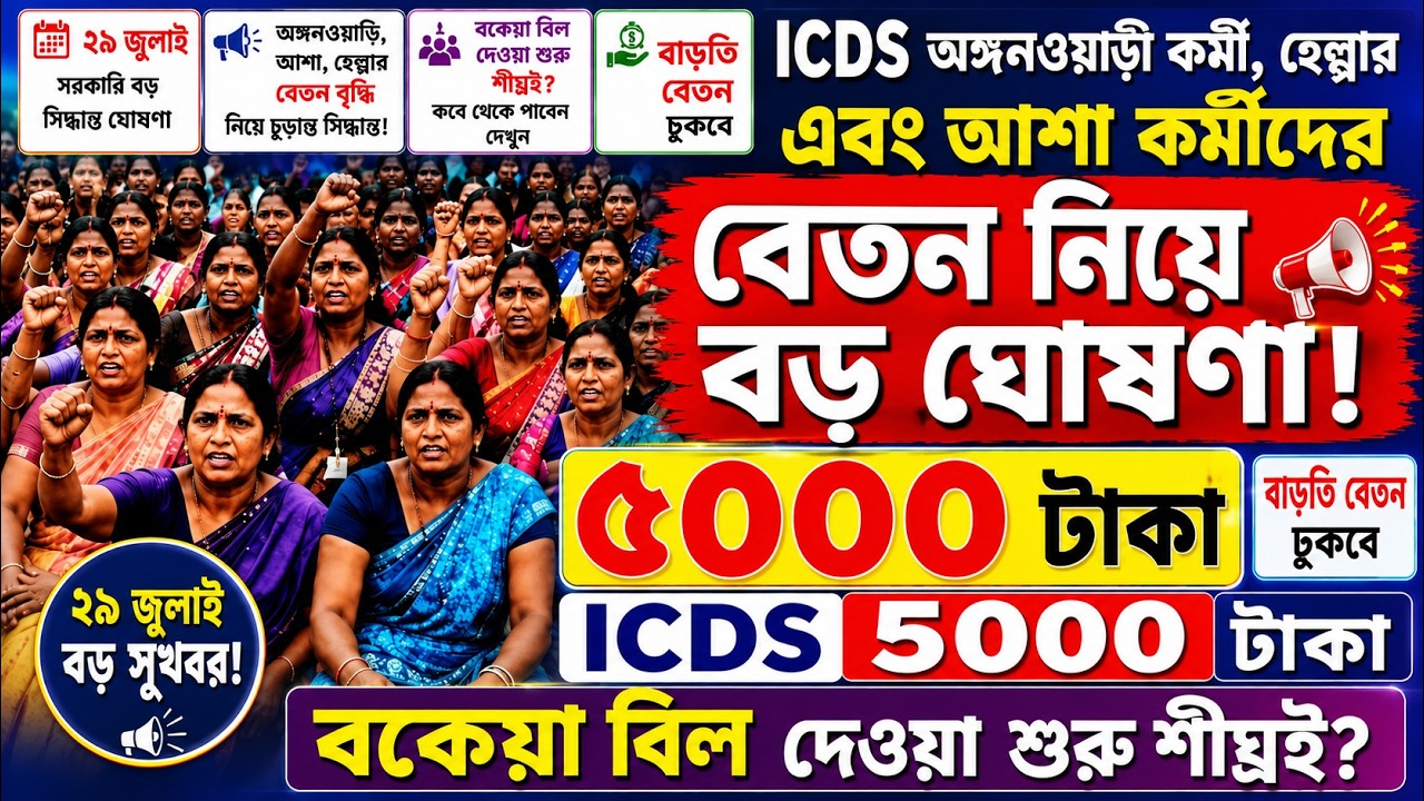 When Will ICDS and ASHA Workers Receive Their Salary Increase? Anganwadi Workers News Today WB An...