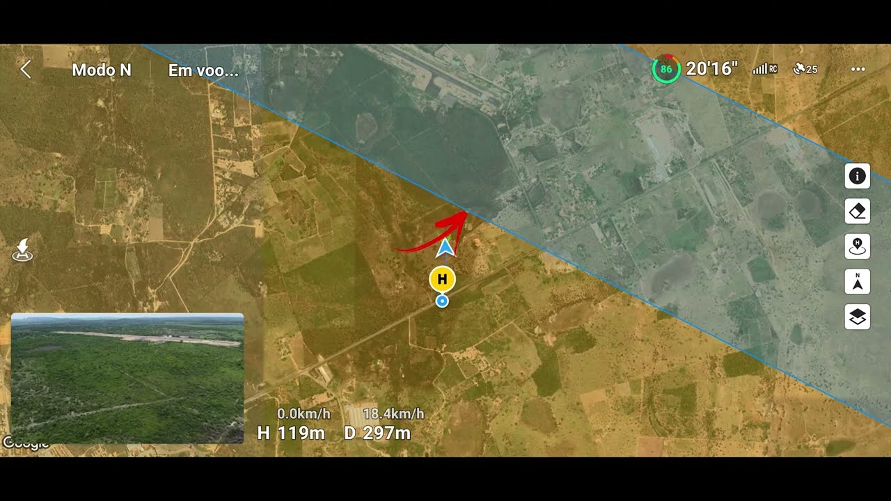 O que acontece quando o drone chega numa NFZ? No-Fly Zone = Área proibida de voar