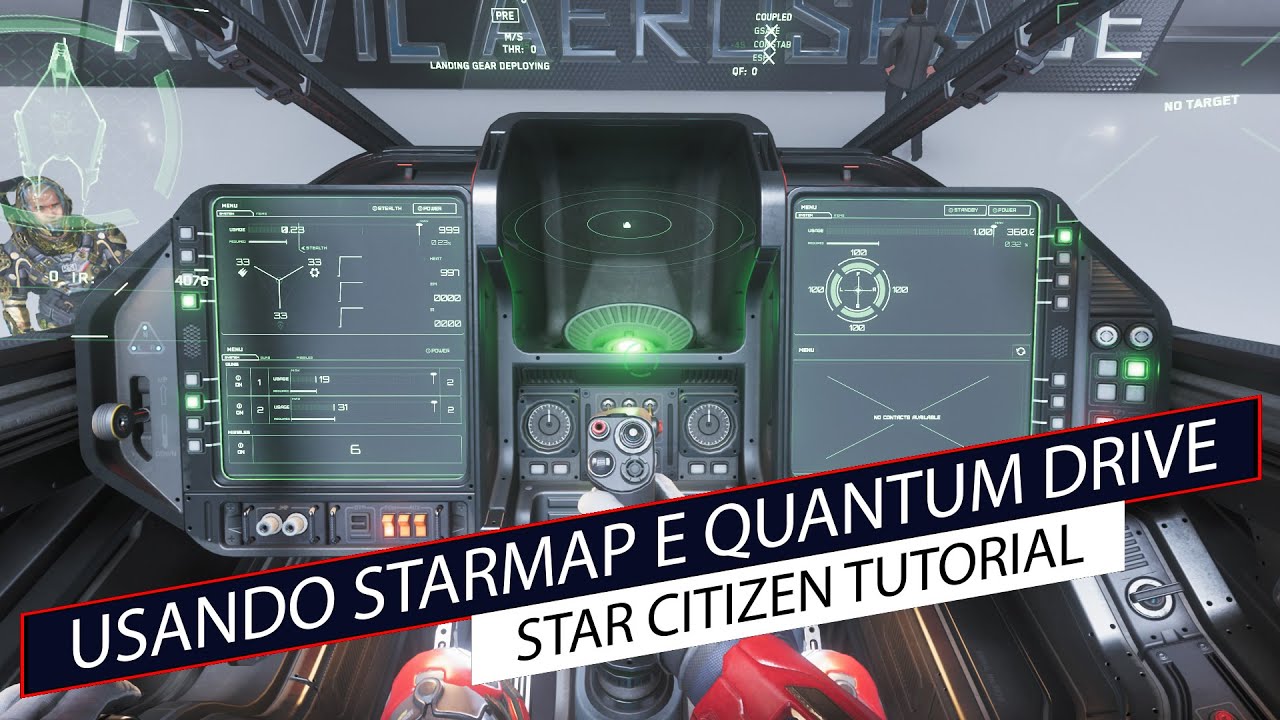 Star Citizen Tutorial - Como saltar, usar o Starmap e os painéis da nave gameplay  #Ep270 pt-br