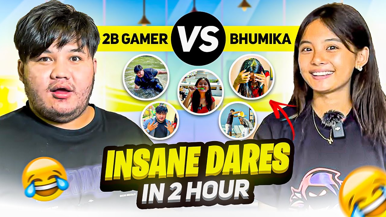 100 Dares Challenge Bhumika Vs 2B Gamer || Insane Dare On Public Gone Wrong