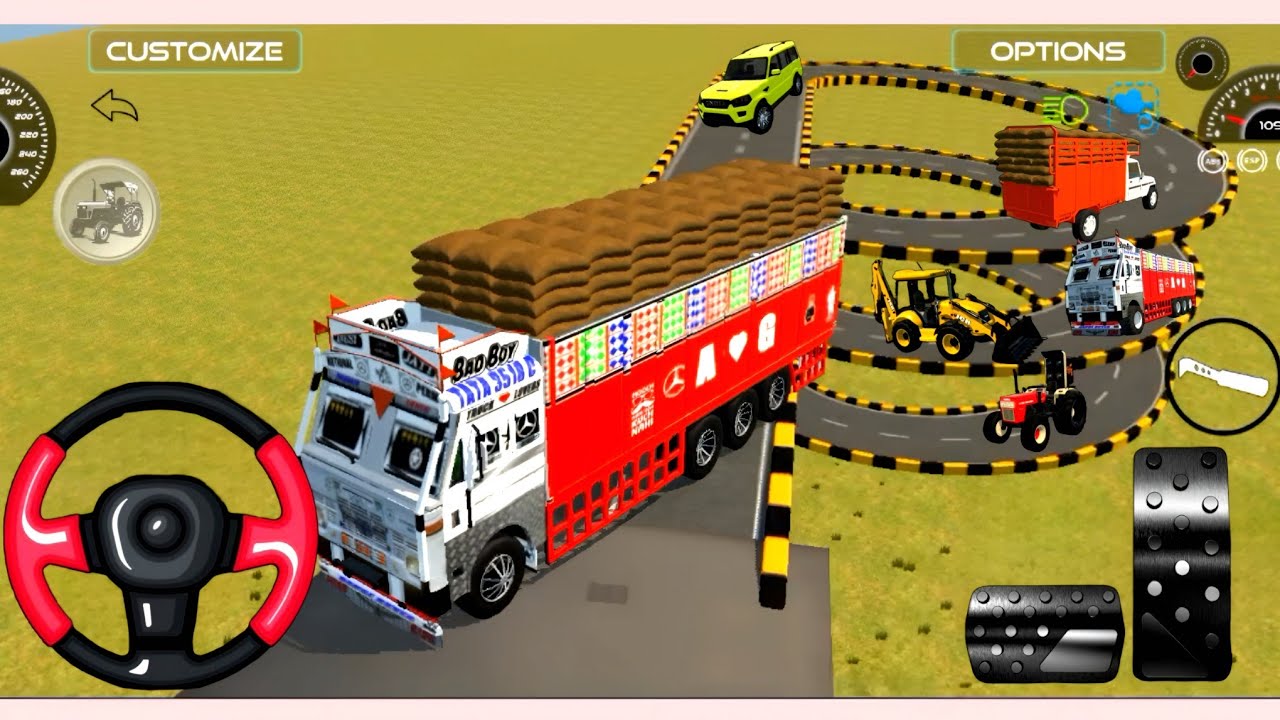 Cargo unloading from above|| indian truck driving gameplay #androidgameplay #indiangame 