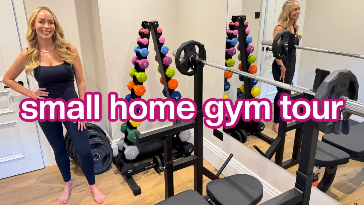 At Home Gym Tour  |  Small Space, Realistic + Beginner Equipment