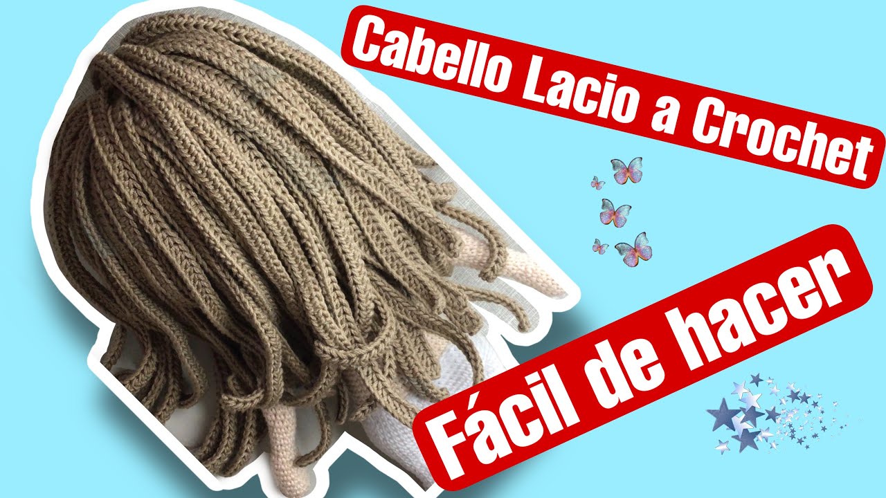 TUTORIAL | Cómo hacer cabello lacio a crochet | (SUBS🇺🇸🇧🇷🇹🇷) #cabellolacio #Amigurumi #crochet
