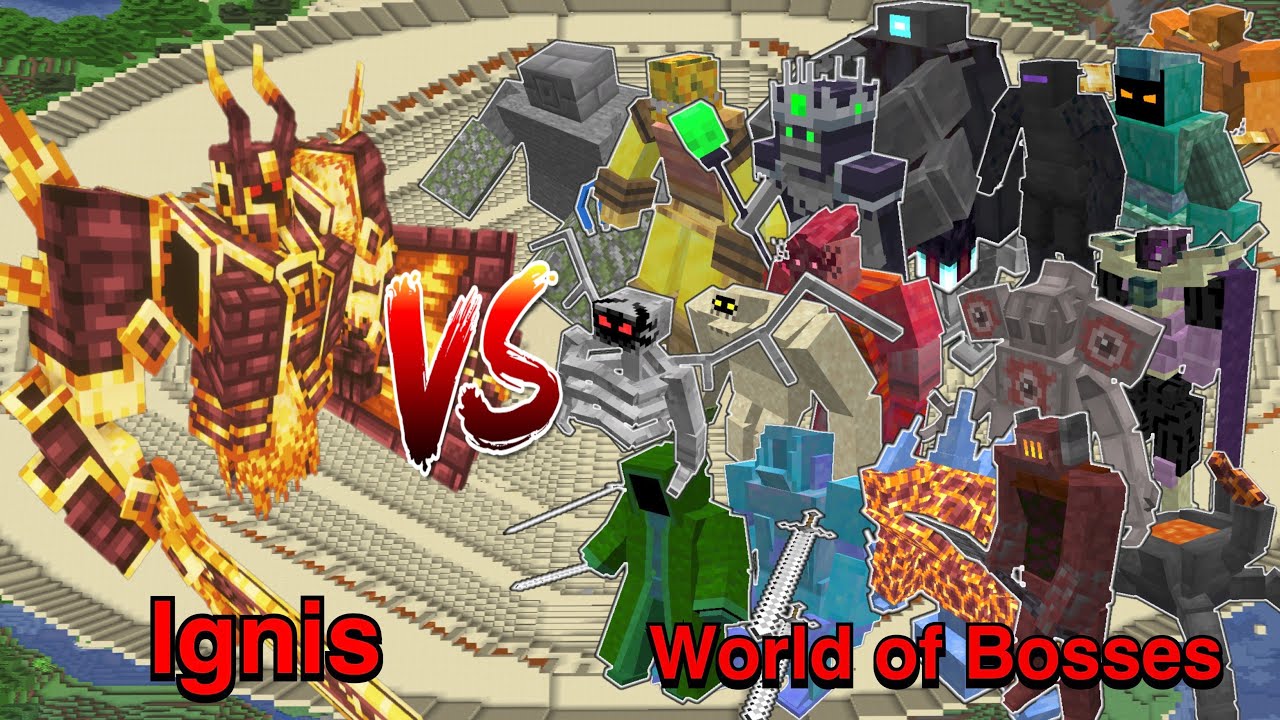 Ignis VS World of Bosses | Minecraft |Mobs Battle