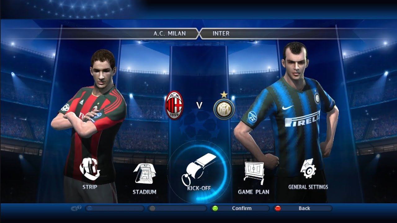 MILAN VS INTER / PES 2011 GAMEPLAY / UEFA CHAMPIONS LEAGUE