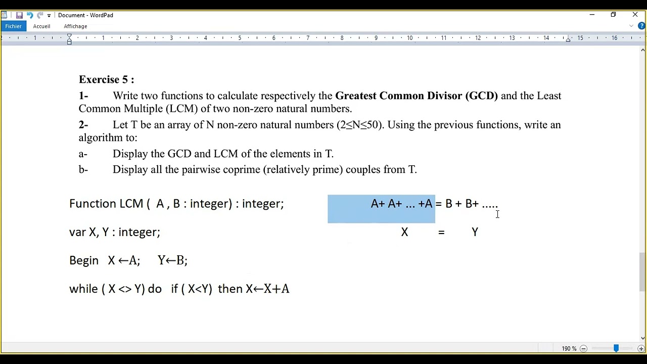 Vidéo 6, Procedures & Fonctions
