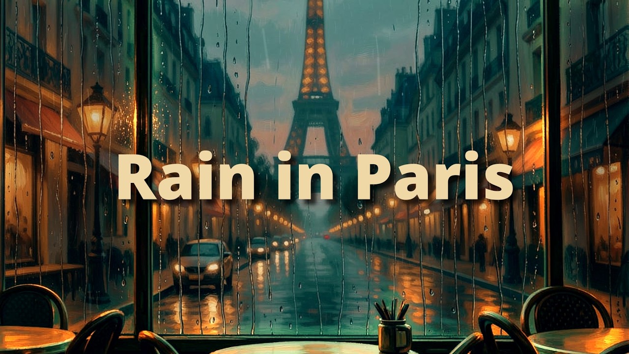 Rainy Evening in Paris Coffee Shop - 3 Hours of Relaxing Rain Sounds for Sleep & Study
