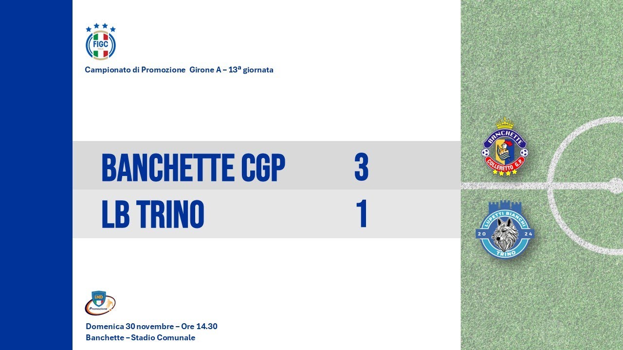 30 novembre 2025 | Banchette CGP - LB Trino 3-1