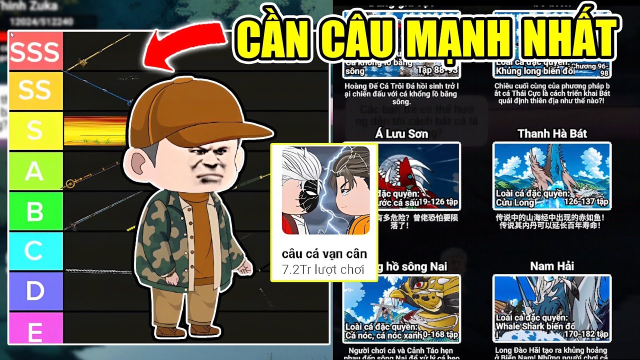 THINH ZUKA PHÁT HIỆN BẢNG XẾP HẠNG CẦN CÂU MẠNH NHẤT BẬC SSS TRONG CÂU CÁ VẠN CÂN