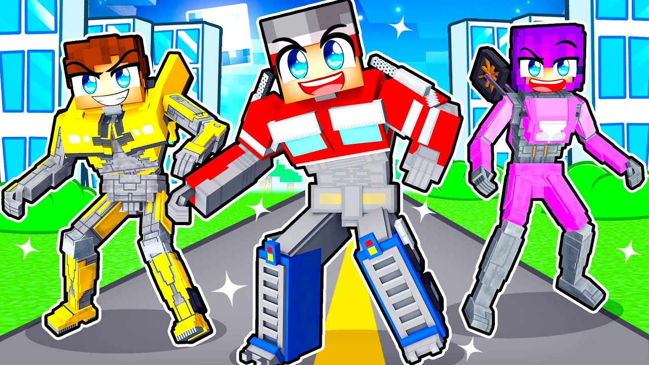 Having a TRANSFORMERS FAMILY in Minecraft!