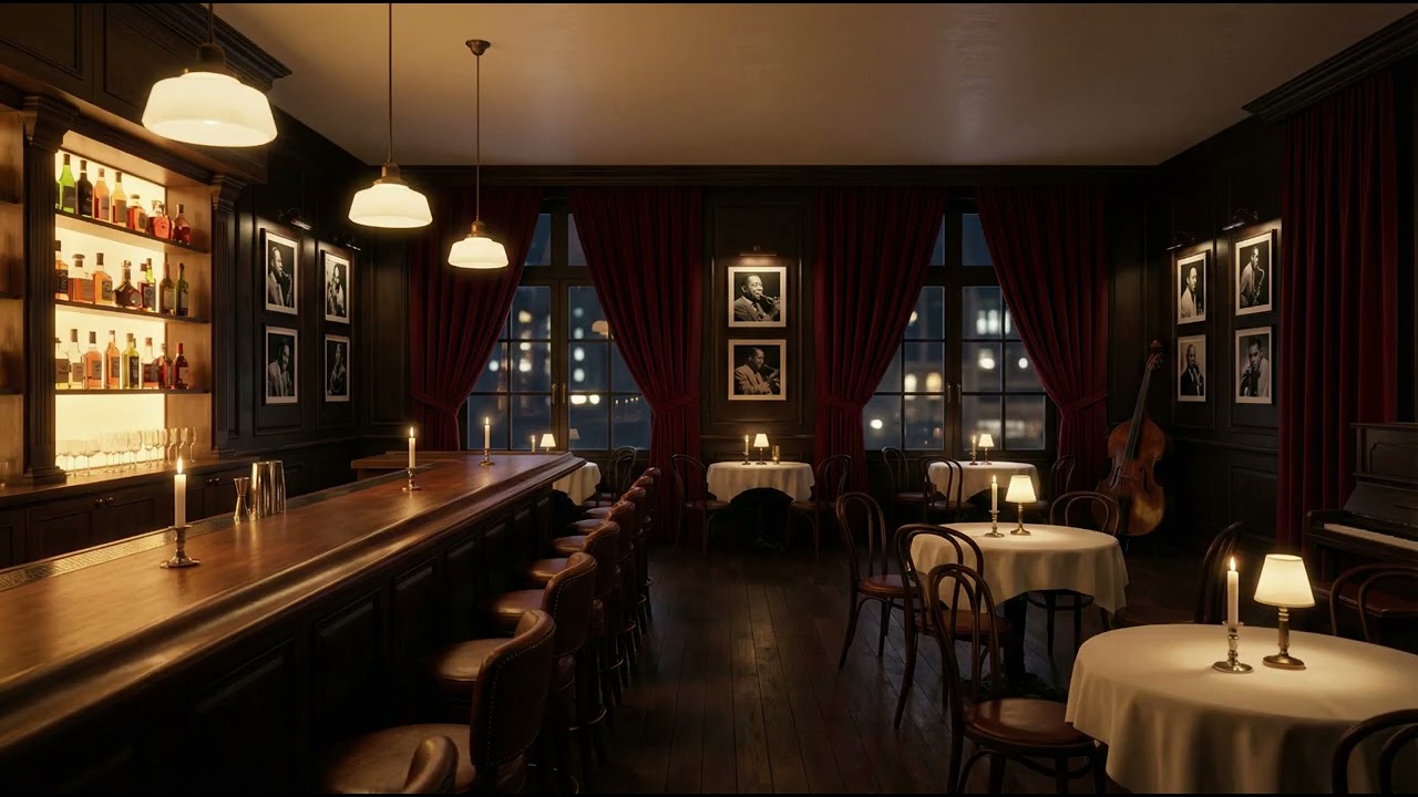 Classic Jazz Lounge Calm Night Ambience