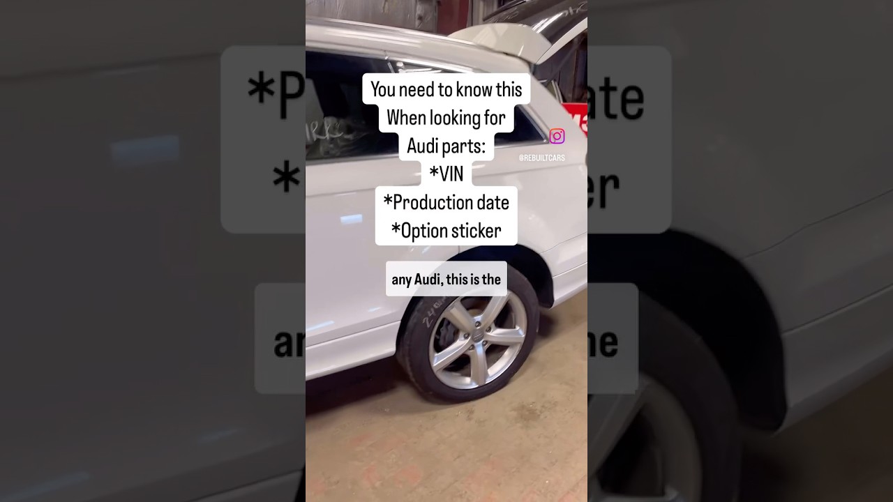 Ordering Audi parts? Location for: VIN number, production date, option sticker