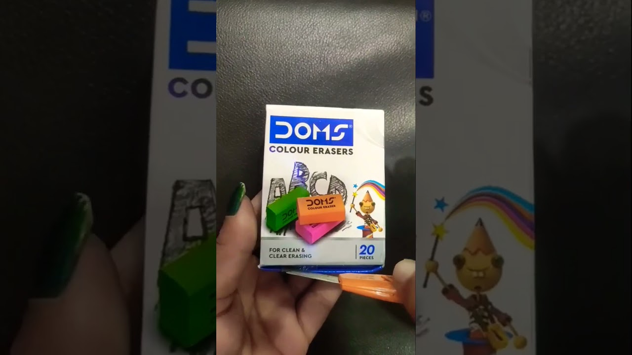 Unboxing DOMS colourful erasers pack of 20 #DOMS#Erasers#shorts